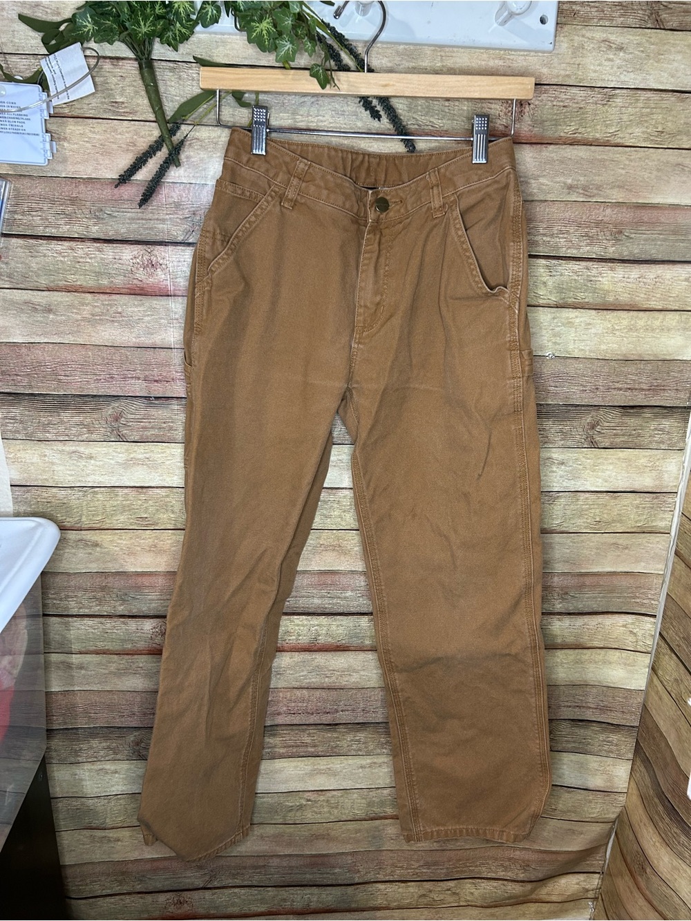 Carhartt Boys Cargo Tan Canvas Pant Size 14